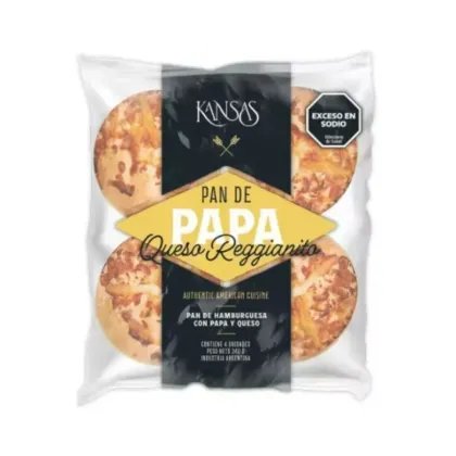 KANSAS - Pan de Hamburguesa de papa c/parmesano x 4un.