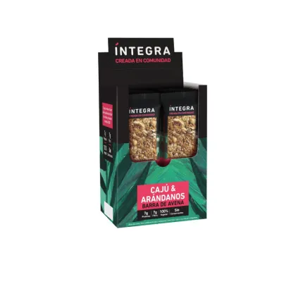INTEGRA - BARRA Avena Caj&uacute; Ar&aacute;ndanos 44gr x 10u