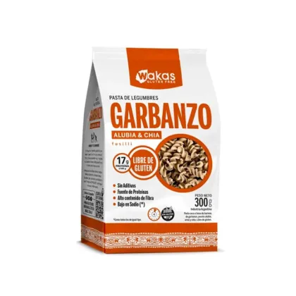 WAKAS - Fusilli Legumbres GARBANZO Alubia Chia 300gr